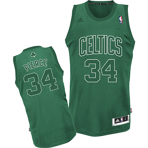  NBA Boston Celtics 34 Paul Pierce Big Color Fashion Swingman Christmas Day Green Jerseys